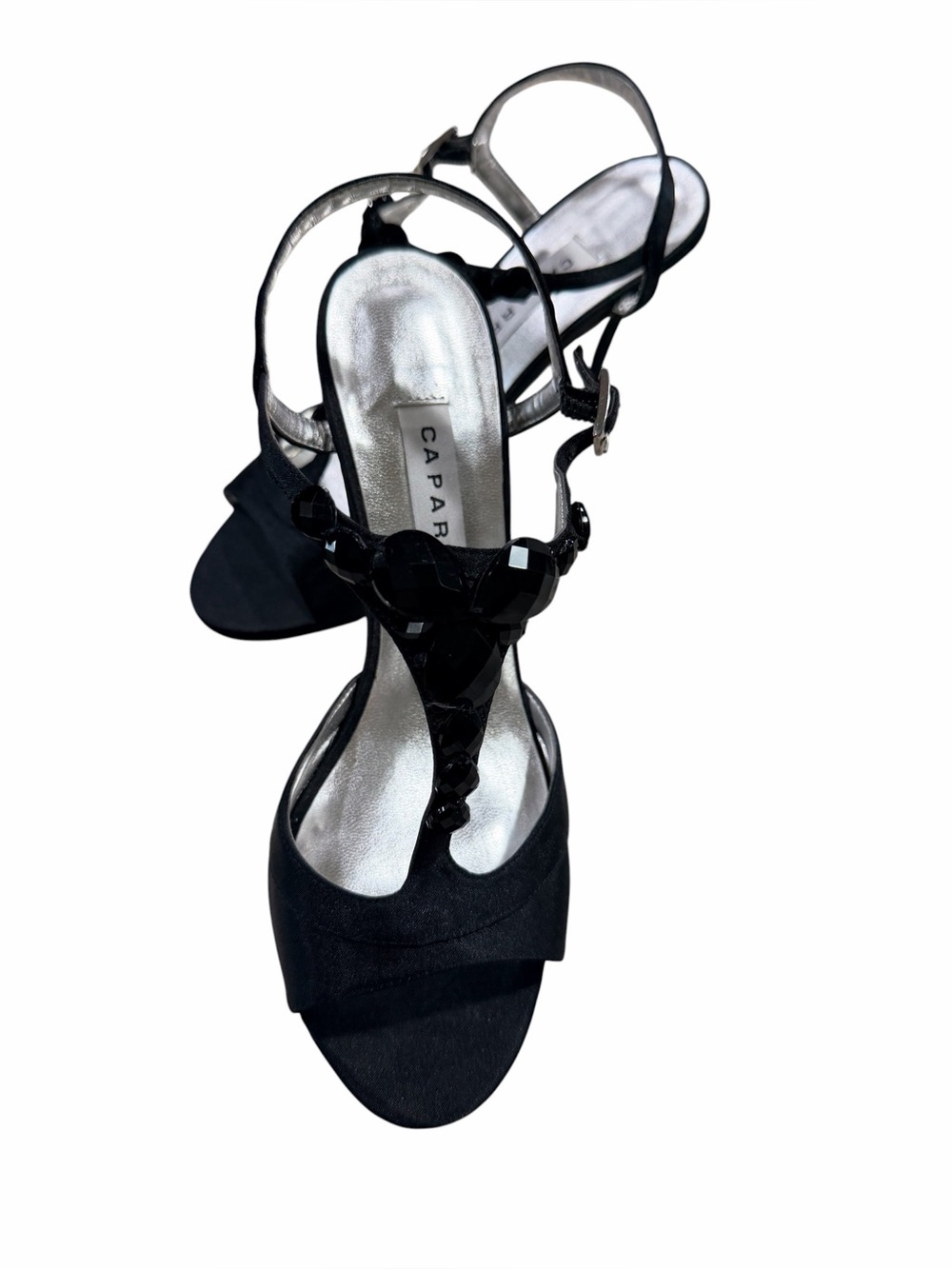 Caparros Black T-Strap Slingback Heels Size 6